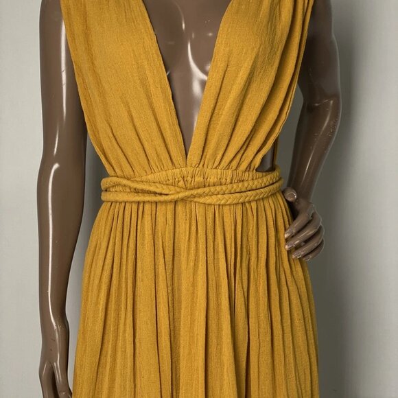 Spiritum Tulum Women’s Thea Maxi Dress Mustard Yellow One Size - Picture 7 of 8